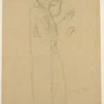 Gustav Klimt Standing Clothed Woman in Profile (Study for Poetry of the Beethoven Frieze) 1905 Poster PrintOvly