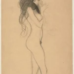 Gustav Klimt Standing Female Nude (Study for the Three Gorgons of the Beethoven Frieze) 1905 Poster PrintOvly