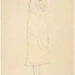 Gustav Klimt Standing Girl in Coat (Study for the Portrait Mäda Primavesi) 1905 Poster PrintOvly