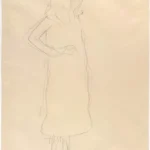 Gustav Klimt Standing Girl in Coat with Hand on Hip (Study for the Portrait Mäda Primavesi) 1905 Poster PrintOvly
