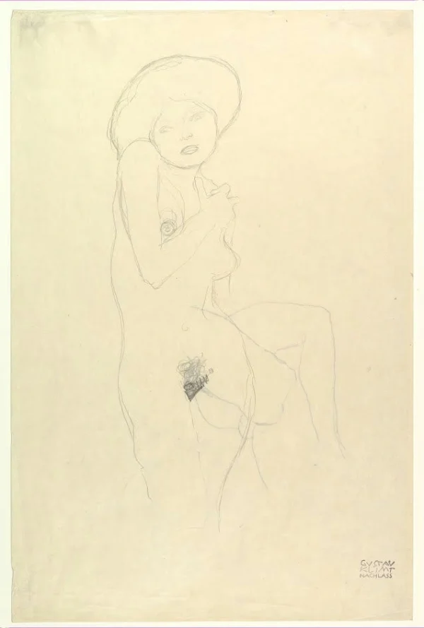 Gustav Klimt Standing Nude 1905 Poster PrintOvly