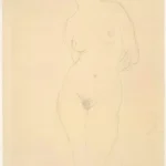 Gustav Klimt Standing Nude (Study for the Virgin) 1905 Poster PrintOvly