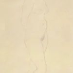 Gustav Klimt Standing Nude in Three Quarter View 1905 Poster PrintOvly