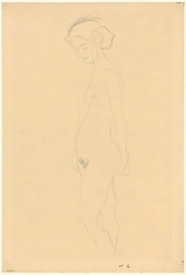 Gustav Klimt Standing Pregnant Woman (Study for Hope Ii) 1905 Poster PrintOvly