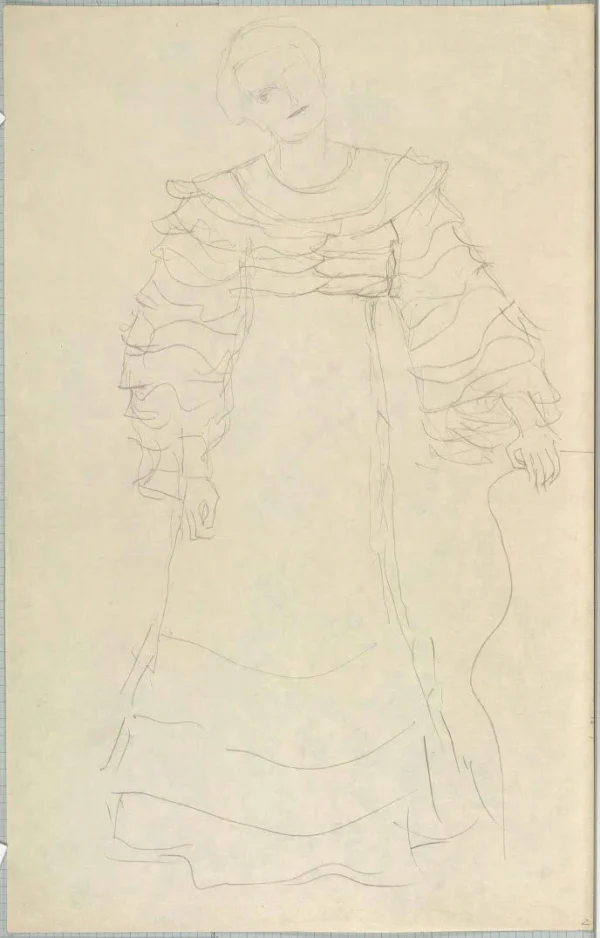 Gustav Klimt Standing Woman (Study for an Unrealized Portrait of Magda Mautner Von Markhof) 1905 Poster PrintOvly