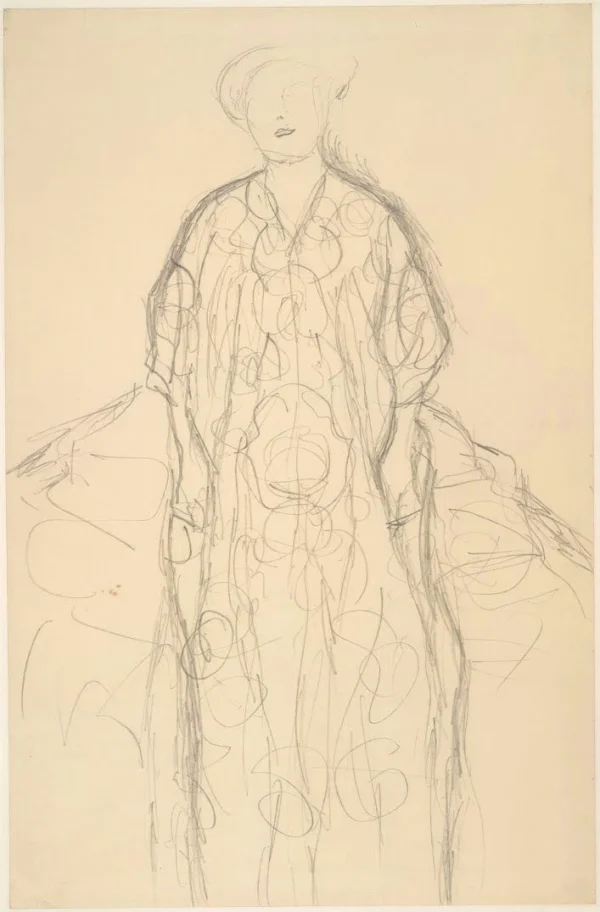 Gustav Klimt Standing Woman (Study for the Portrait Eugenia Primavesi) 1905 Poster PrintOvly
