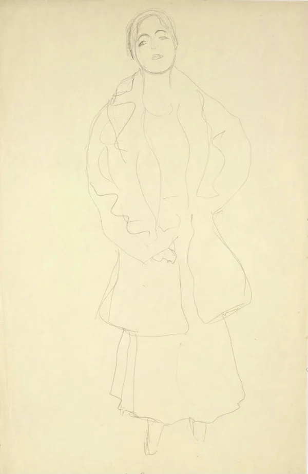 Gustav Klimt Standing Woman (Study for the Portrait Friederike Maria Beer) 1905 Poster PrintOvly