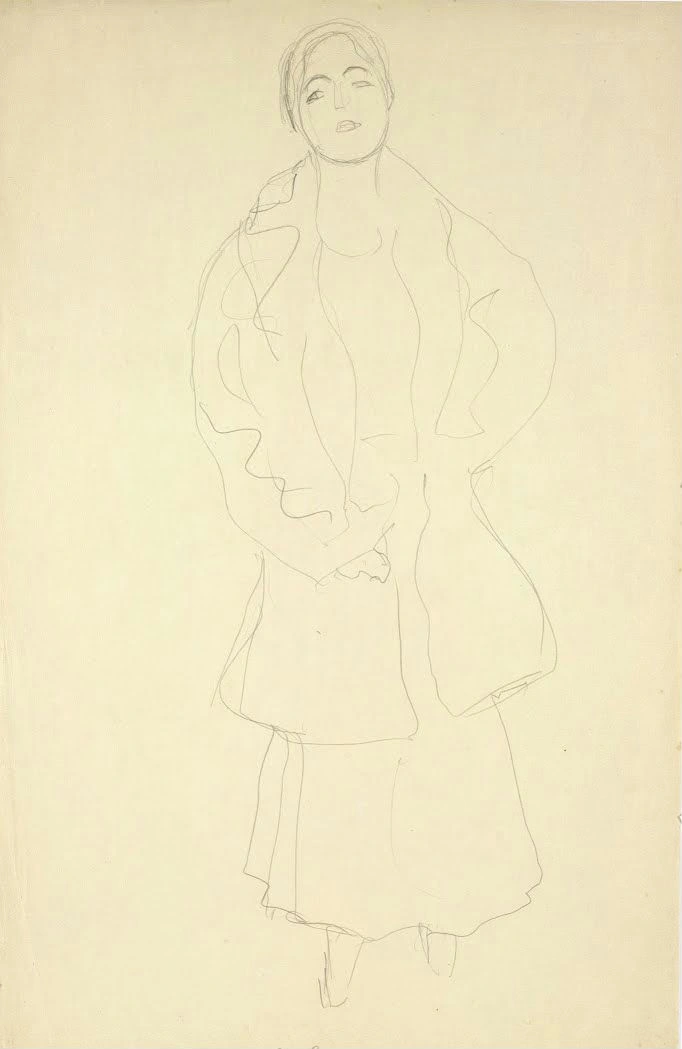 Gustav Klimt - Standing Woman (Study for the Portrait Friederike Maria Beer) Poster 1905 Gustav Klimt Standing Woman (Study for the Portrait Friederike Maria Beer) 1905 Poster PrintOvly