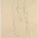 Gustav Klimt Standing Woman in Coat (Study for the Portrait Paula Zuckerkandl) 1905 Poster PrintOvly