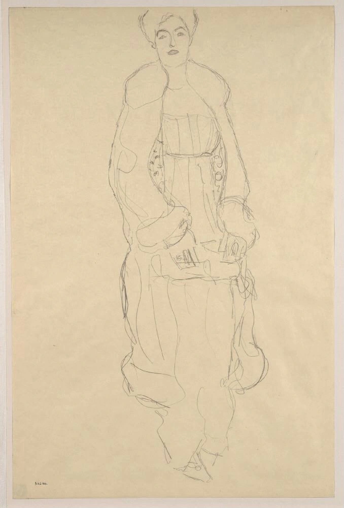 Gustav Klimt - Standing Woman in Coat (Study for the Portrait Paula Zuckerkandl) Poster 1905 Gustav Klimt Standing Woman in Coat (Study for the Portrait Paula Zuckerkandl) 1905 Poster PrintOvly