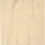 Gustav Klimt Standing Woman in Three Quarter Profile (Study for the Portrait Eugenia Primavesi) 1905 Poster PrintOvly