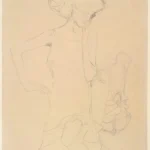 Gustav Klimt Standing Woman with Left Leg Raised Figure Repeated (Study for Judith Ii (Salome )) C Poster 1905 Wall Art Painting