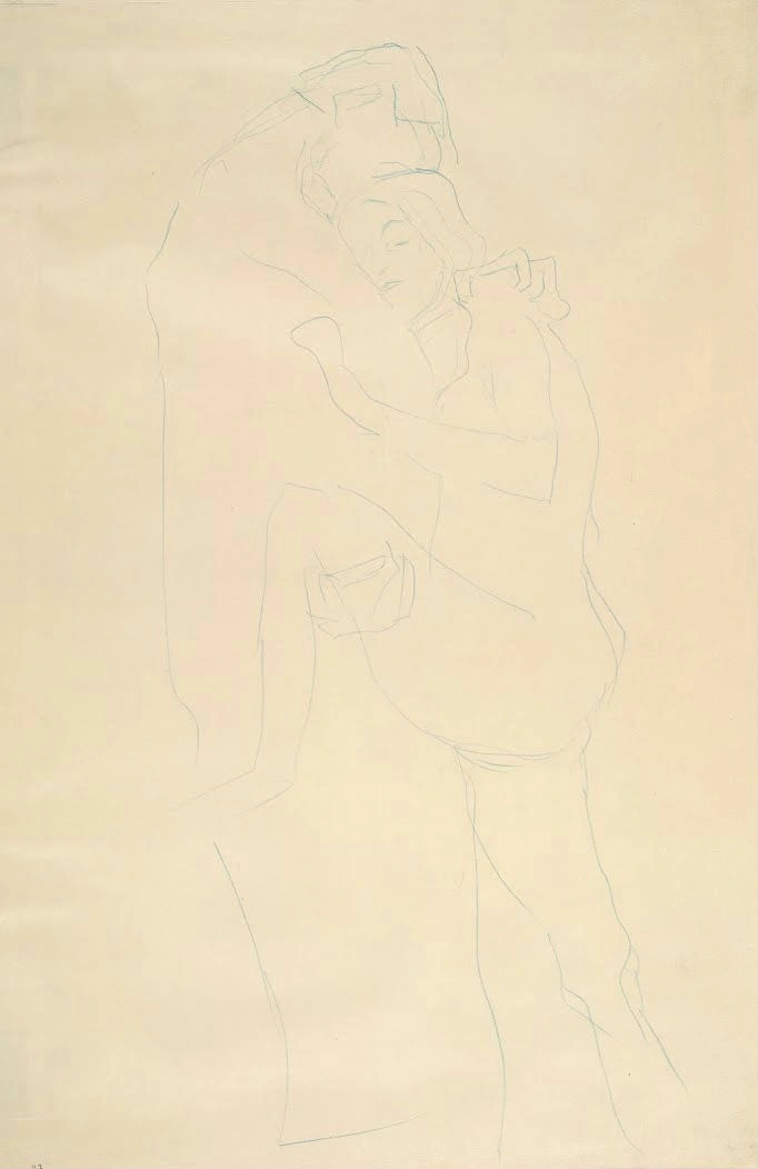 Gustav Klimt - Standing Pair of Lovers Seen From the Side Poster 1905 Gustav Klimt Standing Pair of Lovers Seen From the Side 1905 Poster PrintOvly