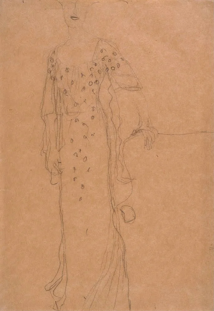Gustav Klimt - Study for Portrait of Adele Bloch Bauer I Poster 1905 Gustav Klimt Study for Portrait of Adele Bloch Bauer I 1905 Poster PrintOvly