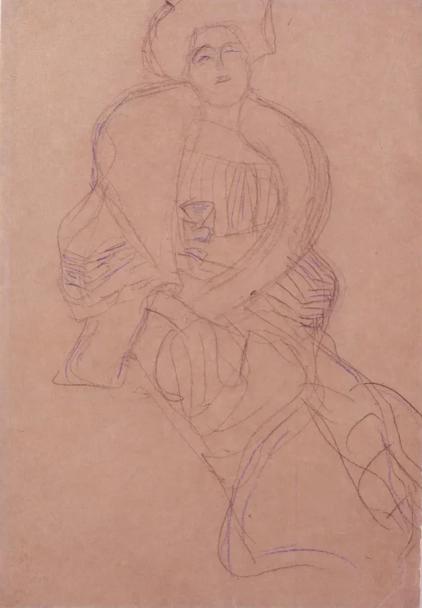 Gustav Klimt Study for Portrait of Hermine Gallia 1905 Poster PrintOvly