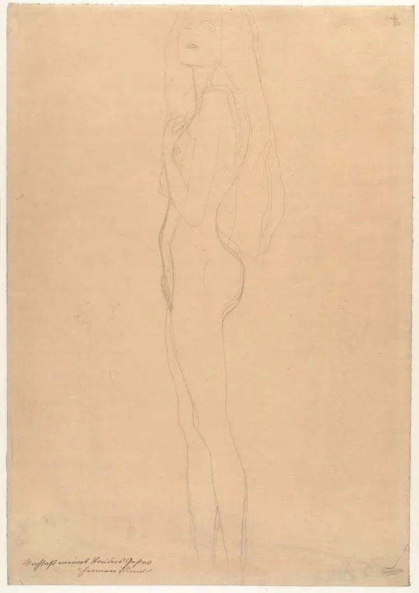 Gustav Klimt Study for the Three Gorgons of the Beethoven Frieze 1905 Poster PrintOvly