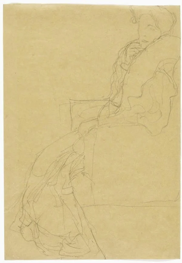 Gustav Klimt Study for a Portrait of a Seated Woman 1905 Poster PrintOvly