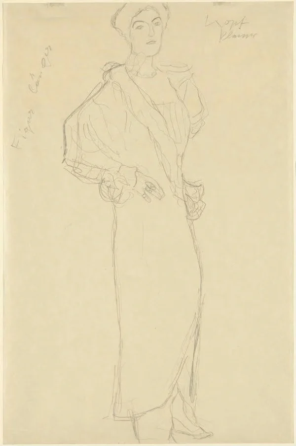 Gustav Klimt Study for a Portrait of a Woman Facing Right 1905 Poster PrintOvly