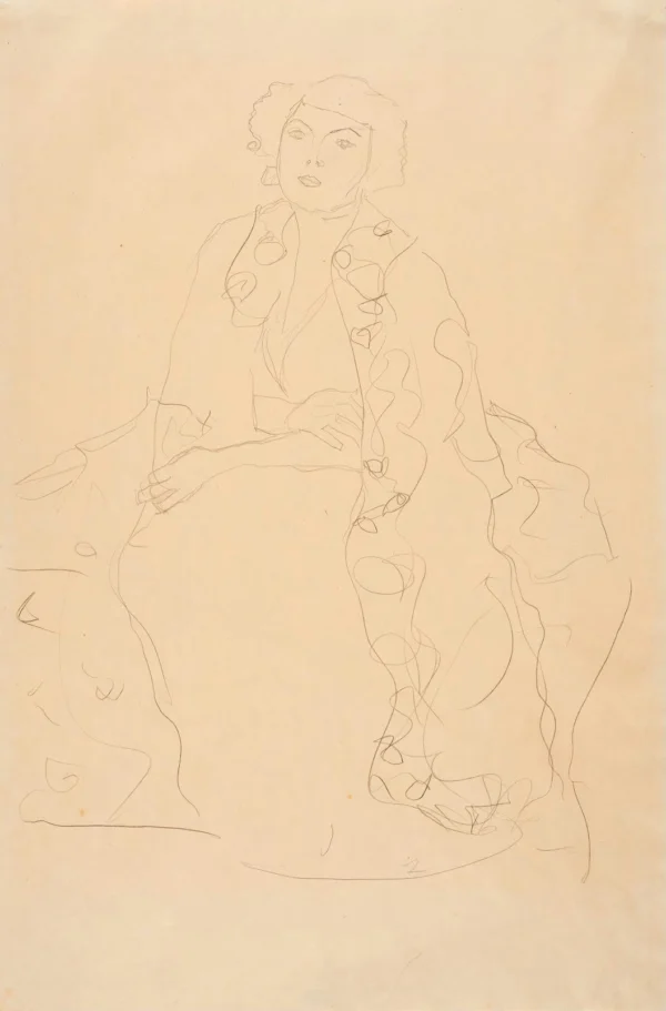 Gustav Klimt Study for the Portrait of Amalie Zuckerkandl 1905 Poster PrintOvly