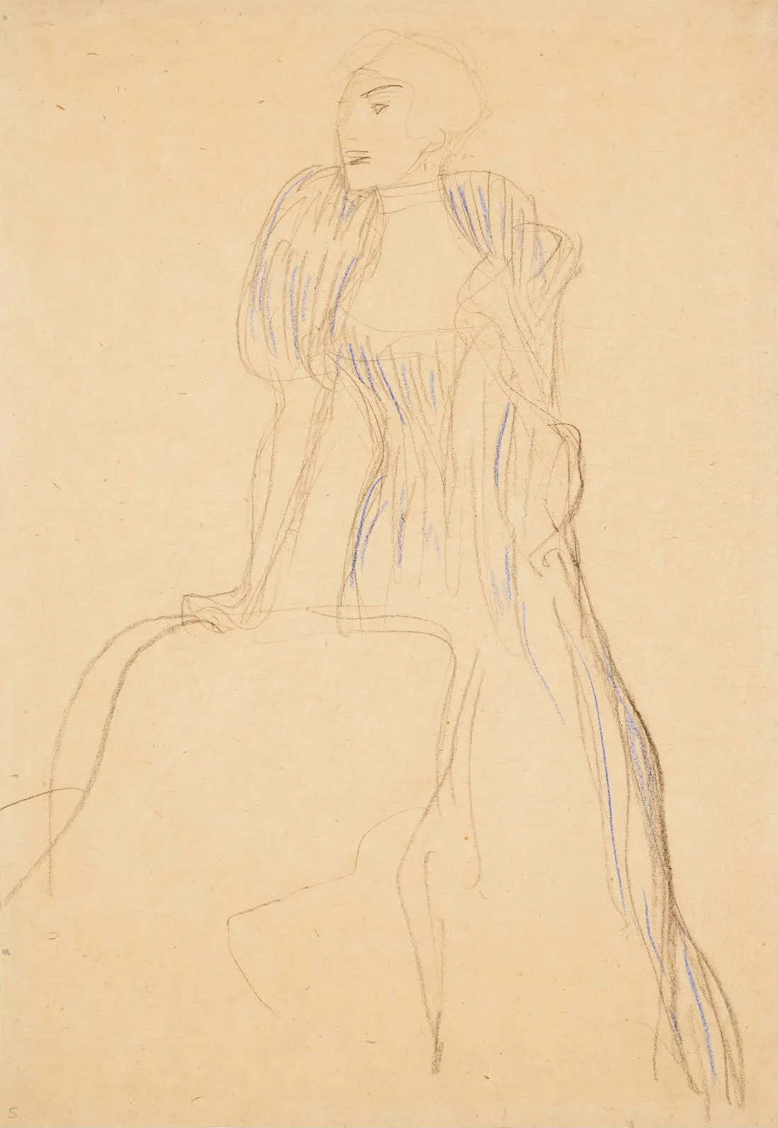 Gustav Klimt - Study for the Portrait of Rose Von Rosthorn Friedmann Poster 1905 Gustav Klimt Study for the Portrait of Rose Von Rosthorn Friedmann 1905 Poster PrintOvly