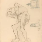 Gustav Klimt Study of a Nude Old Woman Clenching Her Fists and Two Decorative Objects C 1905 Poster PrintOvly