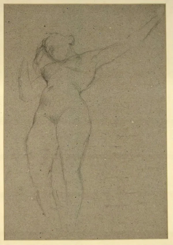 Gustav Klimt Study of a Standing Nude (Study for the Oil Sketch for Medicine) C 1905 Poster PrintOvly