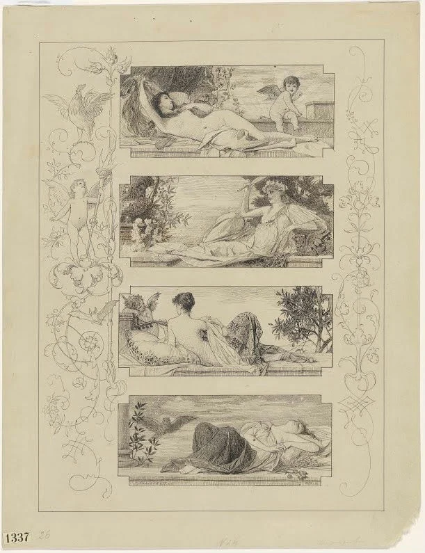Gustav Klimt - The Times of Day Poster 1905 Gustav Klimt The Times of Day 1905 Poster PrintOvly