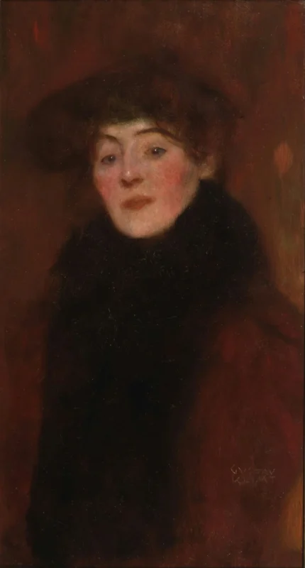 Gustav Klimt Woman with Fur Collar 1905 Poster PrintOvly