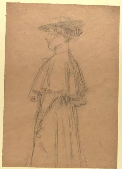Gustav Klimt Woman with Hat and Coat 1905 Poster PrintOvly
