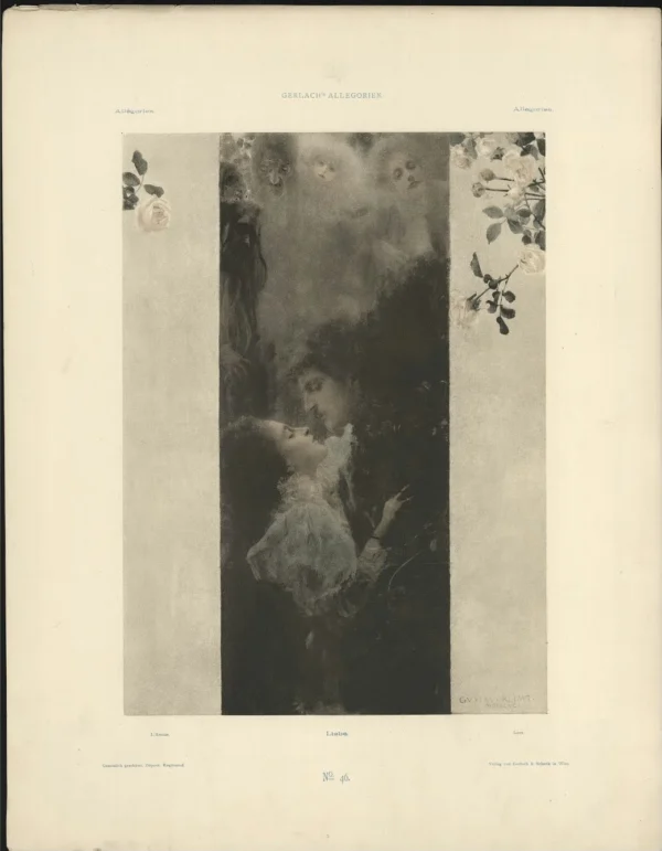 Gustav Klimt Liebe 46 From Allegorien Neue Folge Edited by Martin Gerlach 18951900 1905 Poster PrintOvly