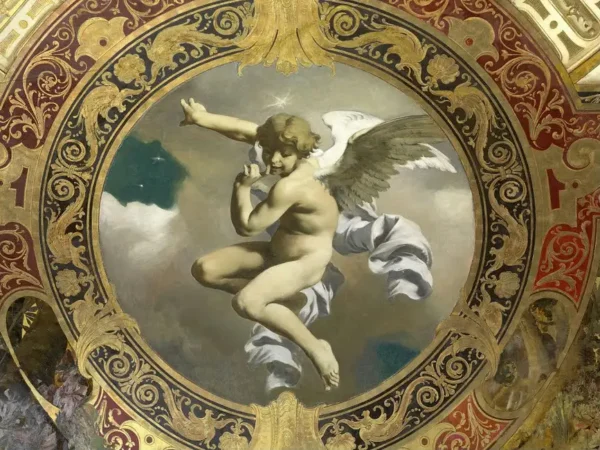 Gustav Klimt (Draft by Julius Berger) the Ceiling Painting Floating Putto in T 1905 Poster PrintOvly