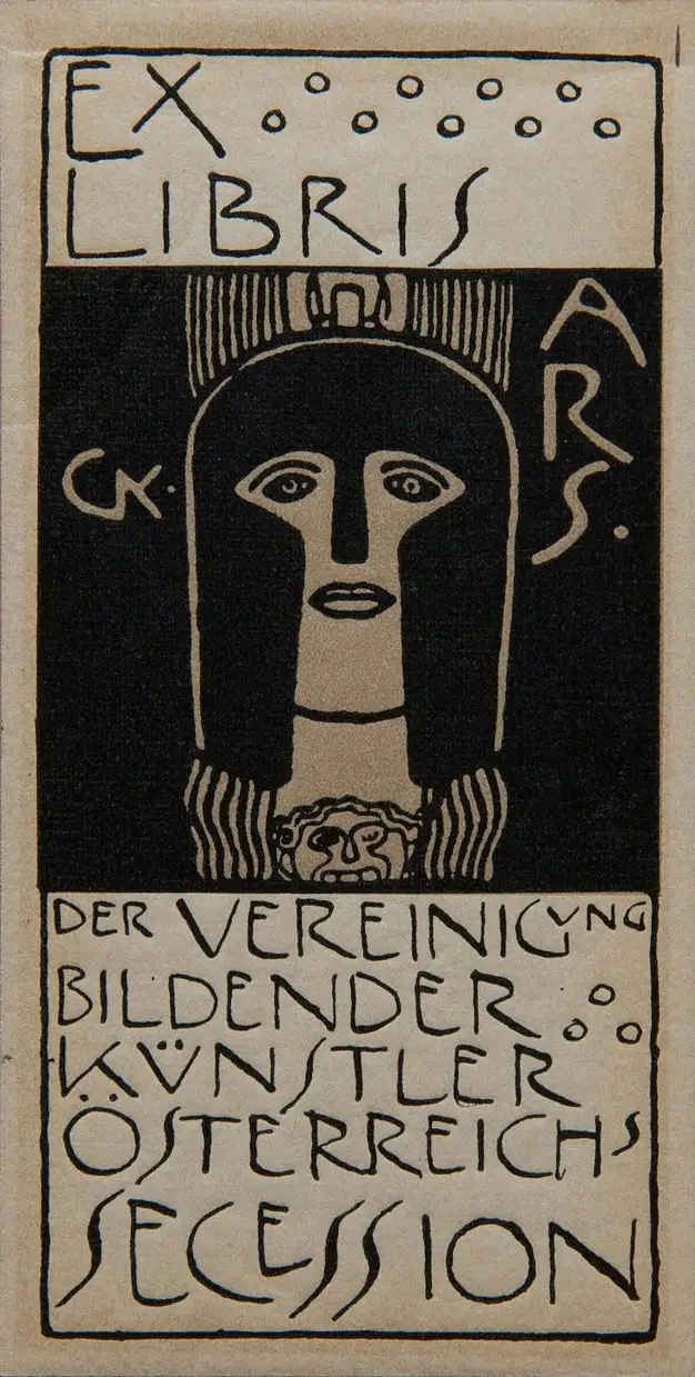 Gustav Klimt - Gusttav Klimt Ex Libris (bookplate) Vereinigung Bildender Künstler Österreichs Secession Poster 1905 Gustav Klimt Gusttav Klimt Ex Libris (bookplate) Vereinigung Bildender Künstler Österreichs Secession 1905 Poster PrintOvly