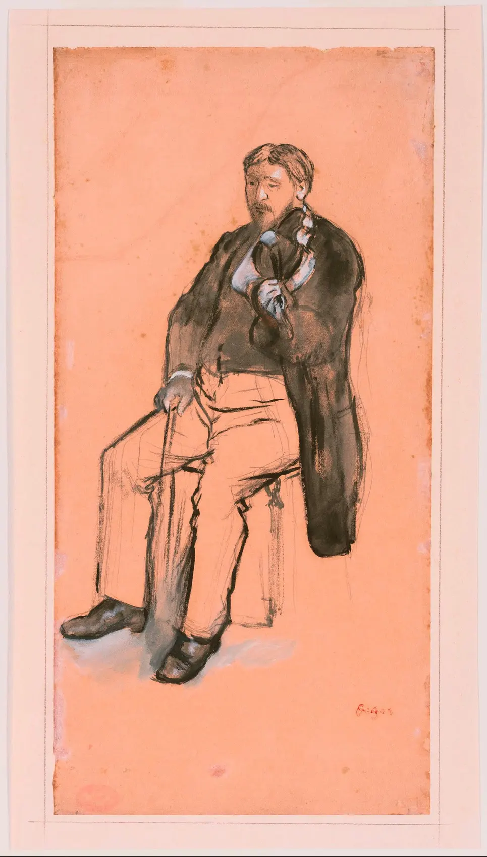 Edgar Degas - Seated Violin Player Poster 1872 Edgar Degas Seated Violin Player 1872 Poster PrintOvly