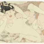 Katsushika Hokusai Katsushika Badhuis Bediende en Naakte Vrouw Poster 1815–1823 Wall Art Painting