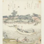 Katsushika Hokusai Katsushika de Onmaya Rivieroever Poster 1822 Wall Art Painting