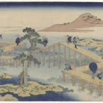 Katsushika Hokusai Katsushika de Zigzag Brug in de Provincie Mikawa Poster 1830–1834 Wall Art Painting