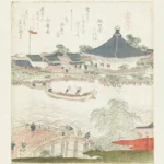 Katsushika Hokusai Katsushika het Paardenheiligdom Komagatadô Poster 1822 Wall Art Painting