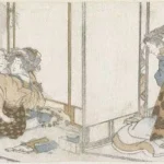Katsushika Hokusai Katsushika Liefdespaar Bespied Poster 1813 Wall Art Painting
