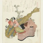 Katsushika Hokusai Katsushika Tempelbezoek tijdens het Hatsuuma Feest Poster 1822 Wall Art Painting