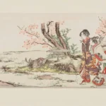 Katsushika Hokusai Katsushika Three Women Viewing Cherry Blossom Poster 1800–1820 Wall Art Painting