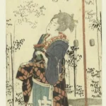 Katsushika Hokusai Katsushika Vrouw met Rijstwijnkopje Poster 1800 Wall Art Painting
