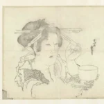 Katsushika Hokusai Katsushika Vrouw met Theekopje Poster 1815–1820 Wall Art Painting