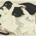 Katsushika Hokusai Katsushika Weduwe en Jongeman Poster 1815–1823 Wall Art Painting