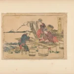 Katsushika Hokusai Shinagawa Km to Kawasaki Poster 1849 Wall Art Painting