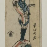 Katsushika Hokusai Traveller Inscribing a Temple Pillar C Or 1830s Poster 1849 Wall Art Painting