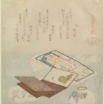 Katsushika Hokusai Matching Game with Genroku Poem Shells the Colour Shell Poster 1821 Wall Art Painting