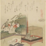 Katsushika Hokusai Matching Game with Genroku Poem Shells the Dry Shallows Shell Poster 1821 Wall Art Painting