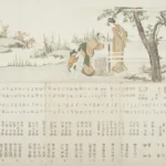 Katsushika Hokusai Mother and Child Making Motoyui Paper Cords for Binding Hair Circa Poster 1804–1810 Wall Art Painting