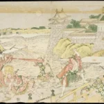 Katsushika Hokusai Ōkaru and Kampei Outside Kamakura Castle Act Iii From the Play Chūshingura Poster 1806 Wall Art Painting