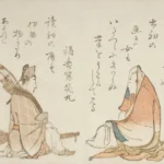 Katsushika Hokusai Two Kyoka Poets Kinkosha Karomichi Fukujuso Circa Poster 1796–1798 Wall Art Painting